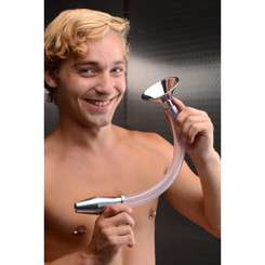 Stainless Steel Anal Funnel with Hollow Anal Plug by Master Series