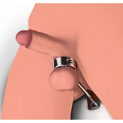 Locking Mounted CBT Scrotum Cuff with Bar by Master Series