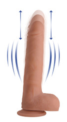 Vibrating & Thrusting Remote Control Silicone Dildo - 10 Inch by Big Shot