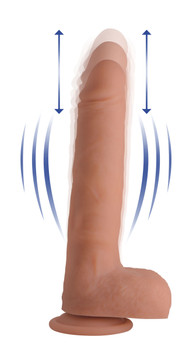 Vibrating & Thrusting Remote Control Silicone Dildo - 10 Inch by Big Shot