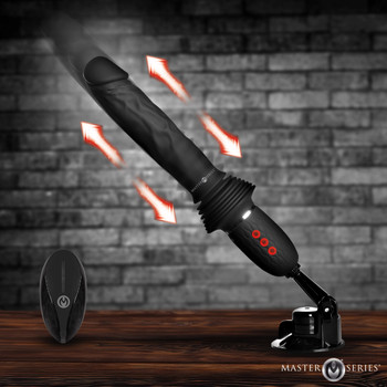 Ultimate Power Pounder Vibrating & Thrusting Silicone Dildo w/ Remote by Master Series
