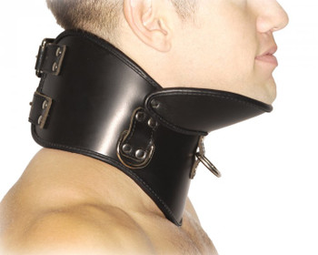 Strict Leather BDSM Posture Collar - Medium/Large Adult Sex Toys