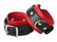 Strict Leather Deluxe Black and Red Locking Wrist Cuffs Adult Toy
