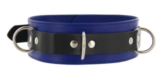 Strict Leather Deluxe Locking Collar - Blue and Black
