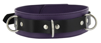 Strict Leather Deluxe Locking Collar - Purple and Black Sex Toys