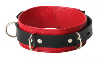 Strict Leather Deluxe Red and Black Locking Collar