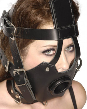 Strict Leather Premium Muzzle with Open Mouth Gag Adult Sex Toys