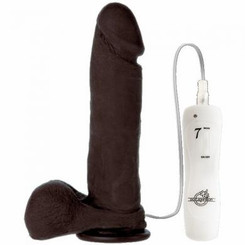 Vibrating Realistic Penis Ur3 Black 8in Dildo by Doc Johnson