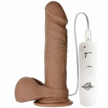 Vibrating Realistic Cock Ur3 Brown 6in Dildo Adult Sex Toy