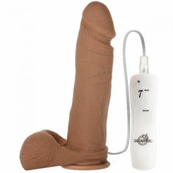 Vibrating Realistic Penis Ur3 Brown 8in Dildo by Doc Johnson