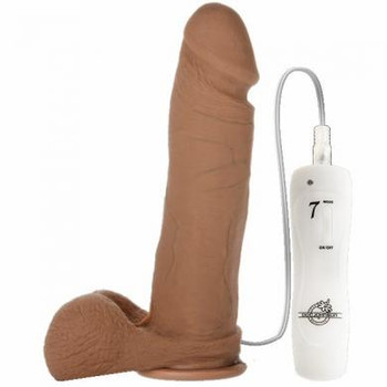 Vibrating Realistic Penis Ur3 Brown 8in Dildo by Doc Johnson