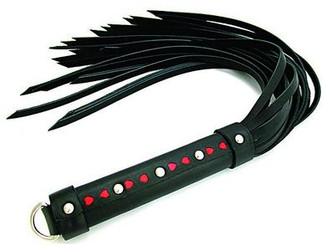 Whip Leather Strap 20 inch W/Red Heart Inlay Adult Toy