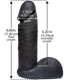 Vac-U-Lock 6 inch UltraSkyn Dildo - Code Black by Doc Johnson - view 3