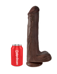 King Cock 13 inch Brown Cock with Balls Dildo Adult Sex Toy