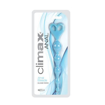 Climax Anal Beads Silicone Stripes Blue Best Adult Toys