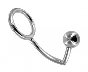 Chrome Plated Anal Ball with Cock Ring Anal Toy Adult Sex Toys