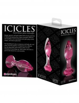 Icicles No 79 Pink Glass Massager Gem End by Pipedream Products