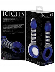 Icicles No 81 Blue Glass Massager with Ring End Best Sex Toy