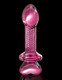 Icicles No 82 Pink Glass Massager Ribbed with Heart End by Pipedream Products - view 3