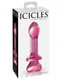 Icicles No 82 Pink Glass Massager Ribbed with Heart End by Pipedream Products - view 4