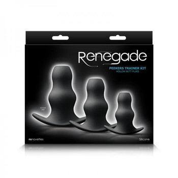 Renegade Peeker Kit Black Hollow Butt Plugs by NS Novelties