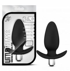 Luxe Little Thumper Black Vibrating Plug by Blush Novelties