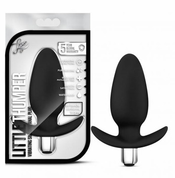 Luxe Little Thumper Black Vibrating Plug by Blush Novelties