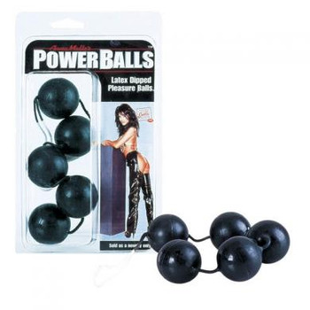 Power Balls Latex Dipped Weighted Pleasure Balls 1.25 Inch - Black by Cal Exotics