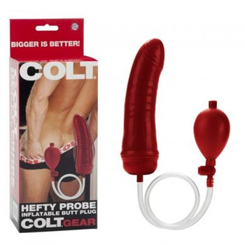 Colt Hefty Probe Inflatable Butt Plug 6.5 Inch - Red Best Adult Toys