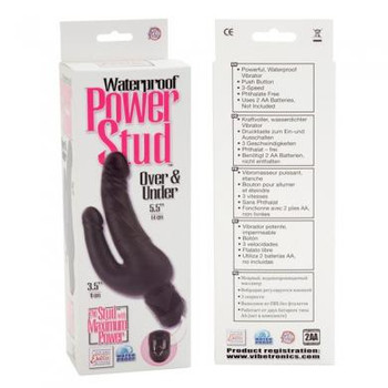Power Stud Over & Under Vibrator Waterproof - Black Best Adult Toys