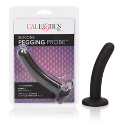 Silicone Pegging Probe Black Adult Sex Toy