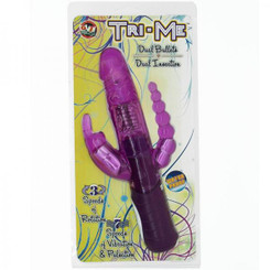 Tri Me Triple Stimulation Vibrator - Purple Adult Toys