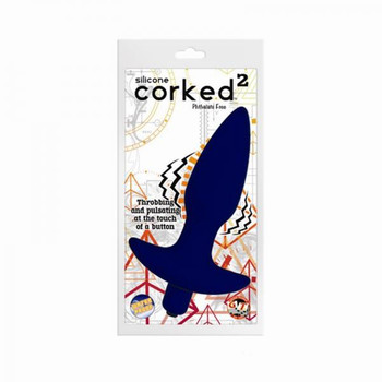 Corked 2 Waterproof Vibrating Small Butt Plug - Blue Best Sex Toy