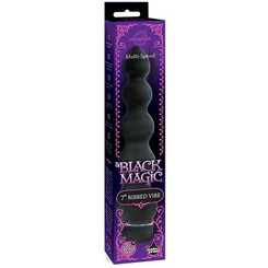 Black Magic 7 inches Ribbed Vibrator by Doc Johnson