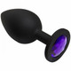 Doc Johnson Booty Bling Large Black Plug Purple Stone - Product SKU DJ701704