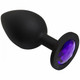 Booty Bling Large Black Plug Purple Stone by Doc Johnson - view 3