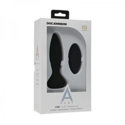A-play Vibe Adventurous Anal Plug Rechargeable W/ Remote Black by Doc Johnson