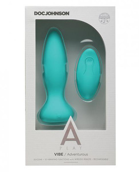 A-Play Vibe Adventurous Anal Plug With Remote Teal by Doc Johnson