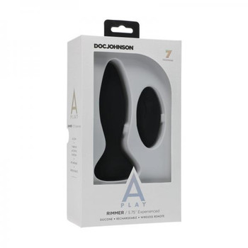 A-play Vibe Experienced Anal Plug Rechargeable W/ Remote Black by Doc Johnson