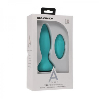 A-play Vibe Experienced Anal Plug Rechargeable W/ Remote Teal by Doc Johnson