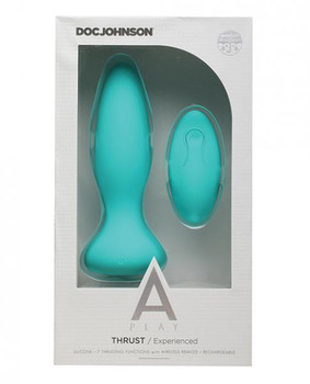 A-play Thrust Experienced Anal Plug Rechargeable W/ Remote Teal Sex Toys