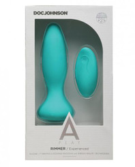 A-play Rimmer Experienced Anal Plug Rechargeable W/ Remote Teal by Doc Johnson