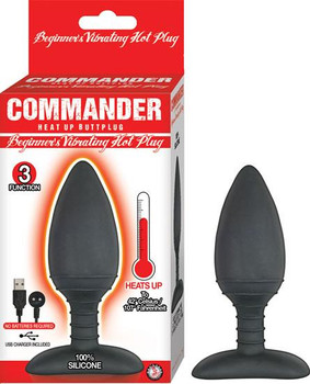 Commander Beginners Vibrating Hot Butt Plug Black Best Sex Toy