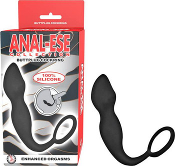 Anal-ese Collection Buttplug Erection ring Black by NassToys