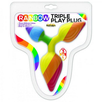 Rainbow Triple Play Butt Plug Sex Toy