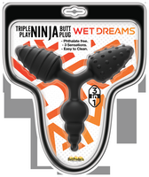 Wet Dreams Triple Play Ninja Butt Plug Black Sex Toys