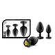 Blush Novelties Bling Plugs Training Kit Black with Rainbow Gems - Product SKU BN395815