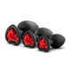 Blush Novelties Bling Plugs Training Kit Black with Red Gems - Product SKU BN395825