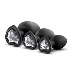 Bling Plugs Training Kit Black with White Gems by Blush Novelties