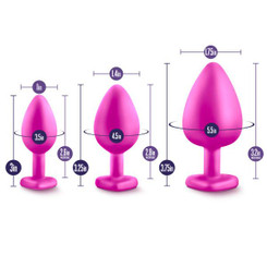Bling Plugs Training Kit Pink with White Gems by Blush Novelties